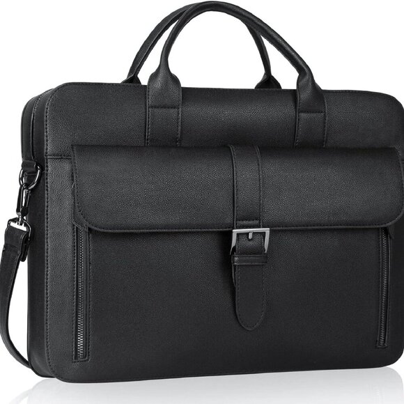 Laptop Briefcase 15.6 Inch, Men’s Briefcase for Business/Travel, Leather Compute - Picture 1 of 6